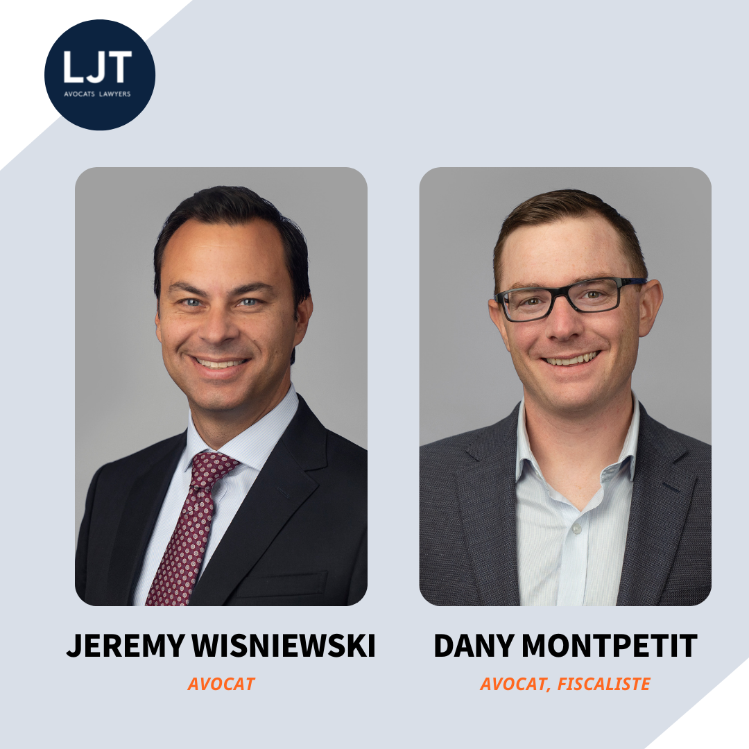 New partners: Me Dany Montpetit and Me Jeremy Wisniewski